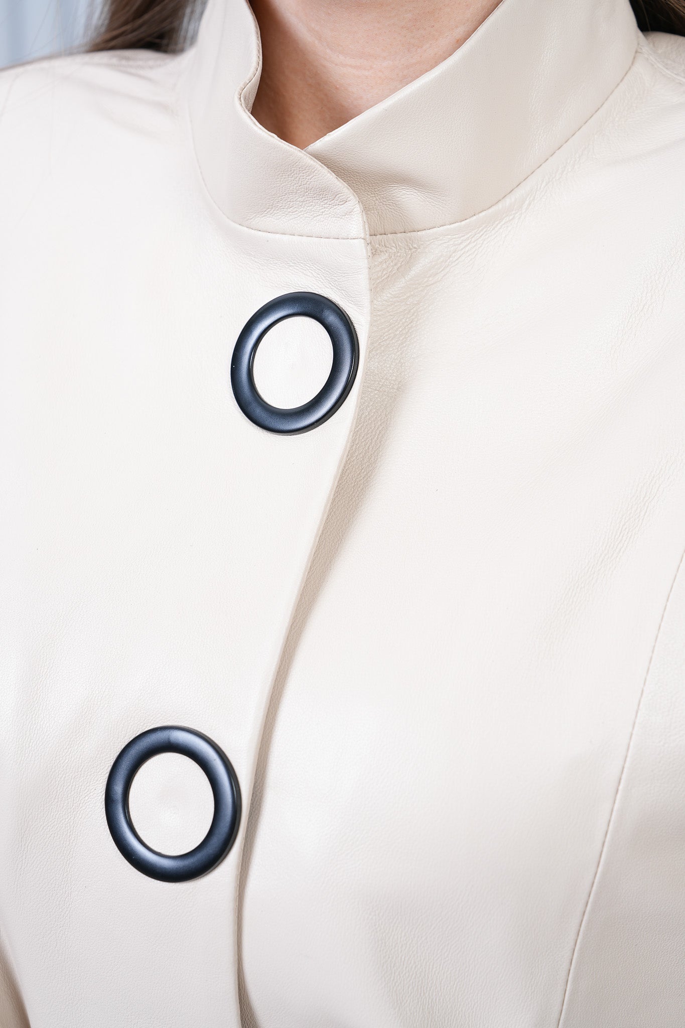 The Odessa Cream Leather Women Jacket