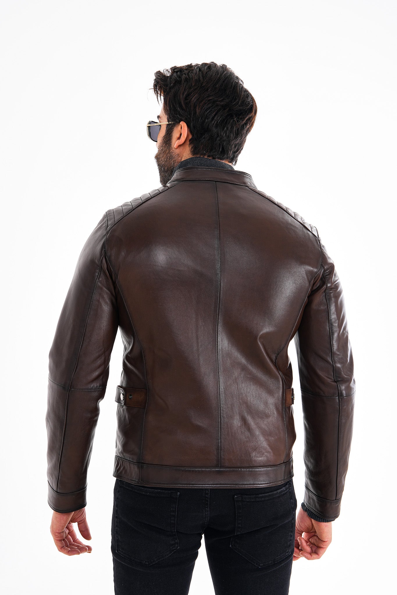 The Brescia Brown Leather Racer Men Jacket