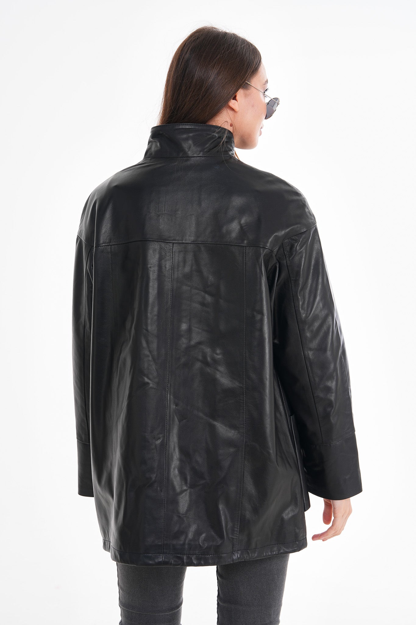 The Lioara Black Leather Women Jacket