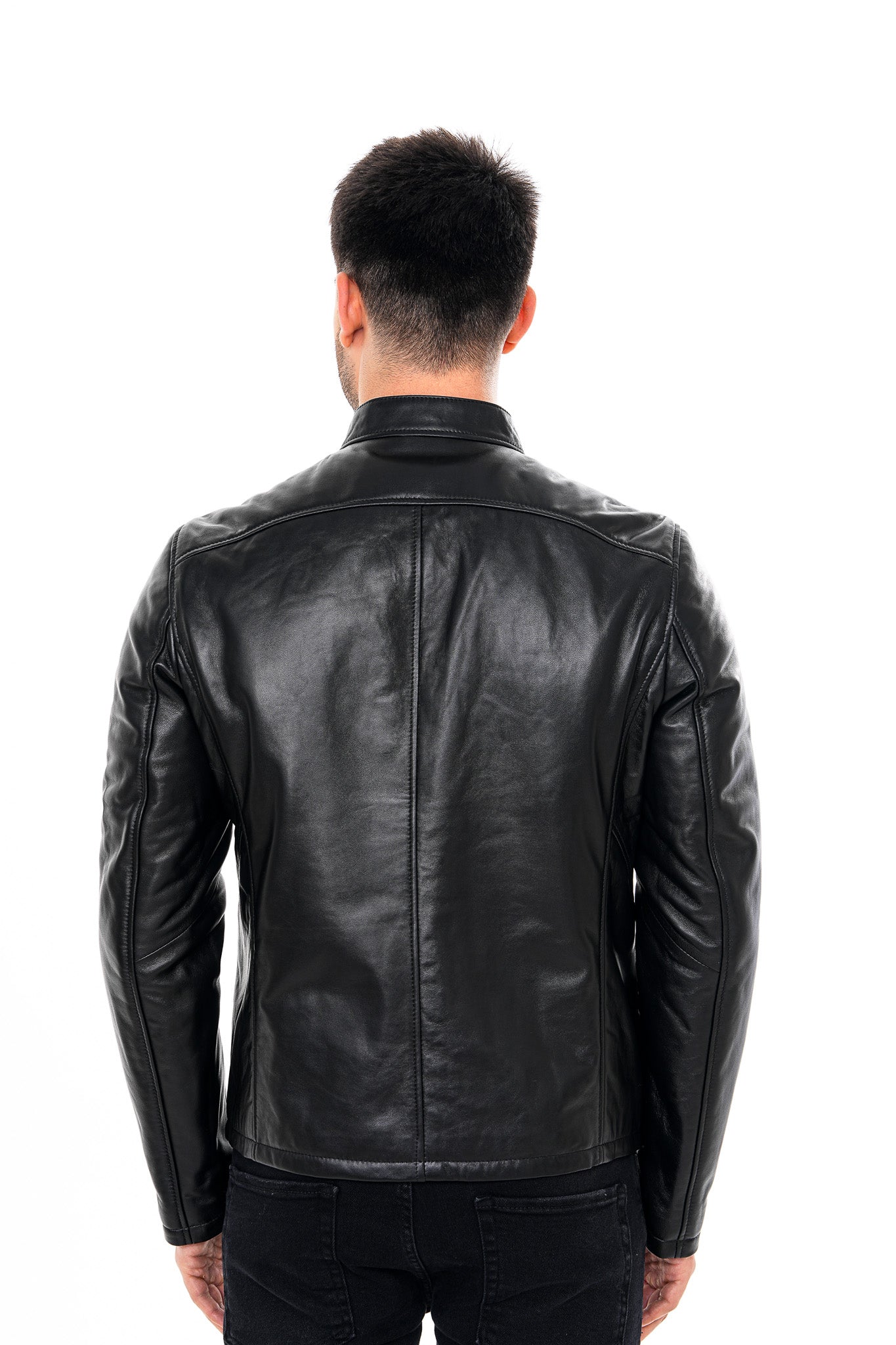 The Falcon Black Smooth Leather Men Jacket