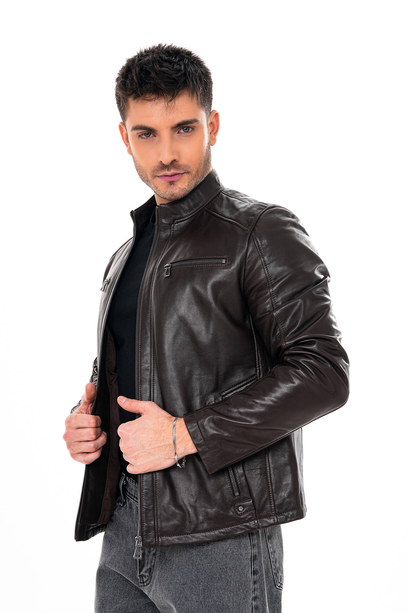 The Falcon Dark Brown Smooth Leather Jacket