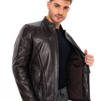 The Falcon Dark Brown Smooth Leather Jacket