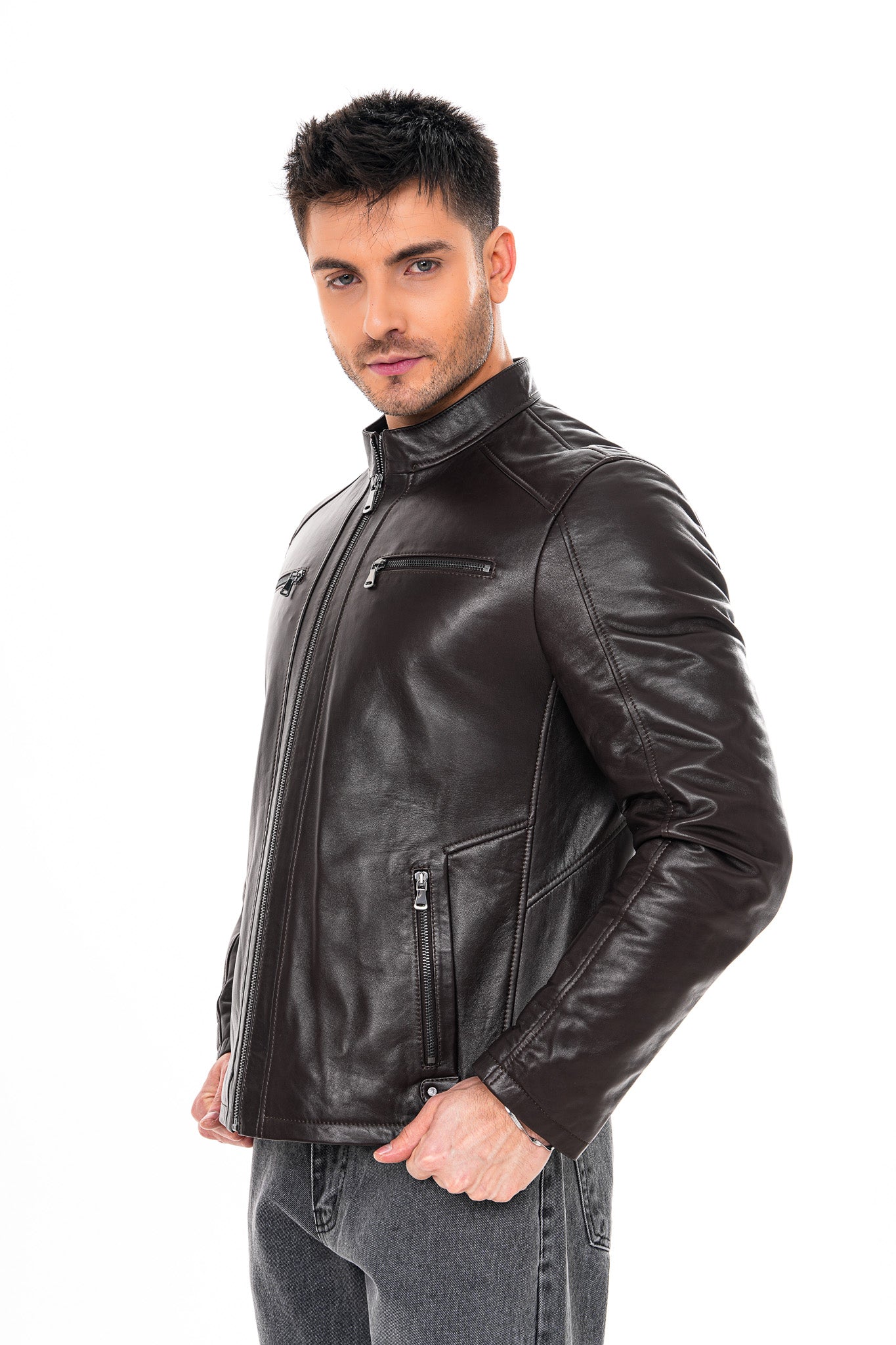 The Falcon Dark Brown Smooth Leather Jacket