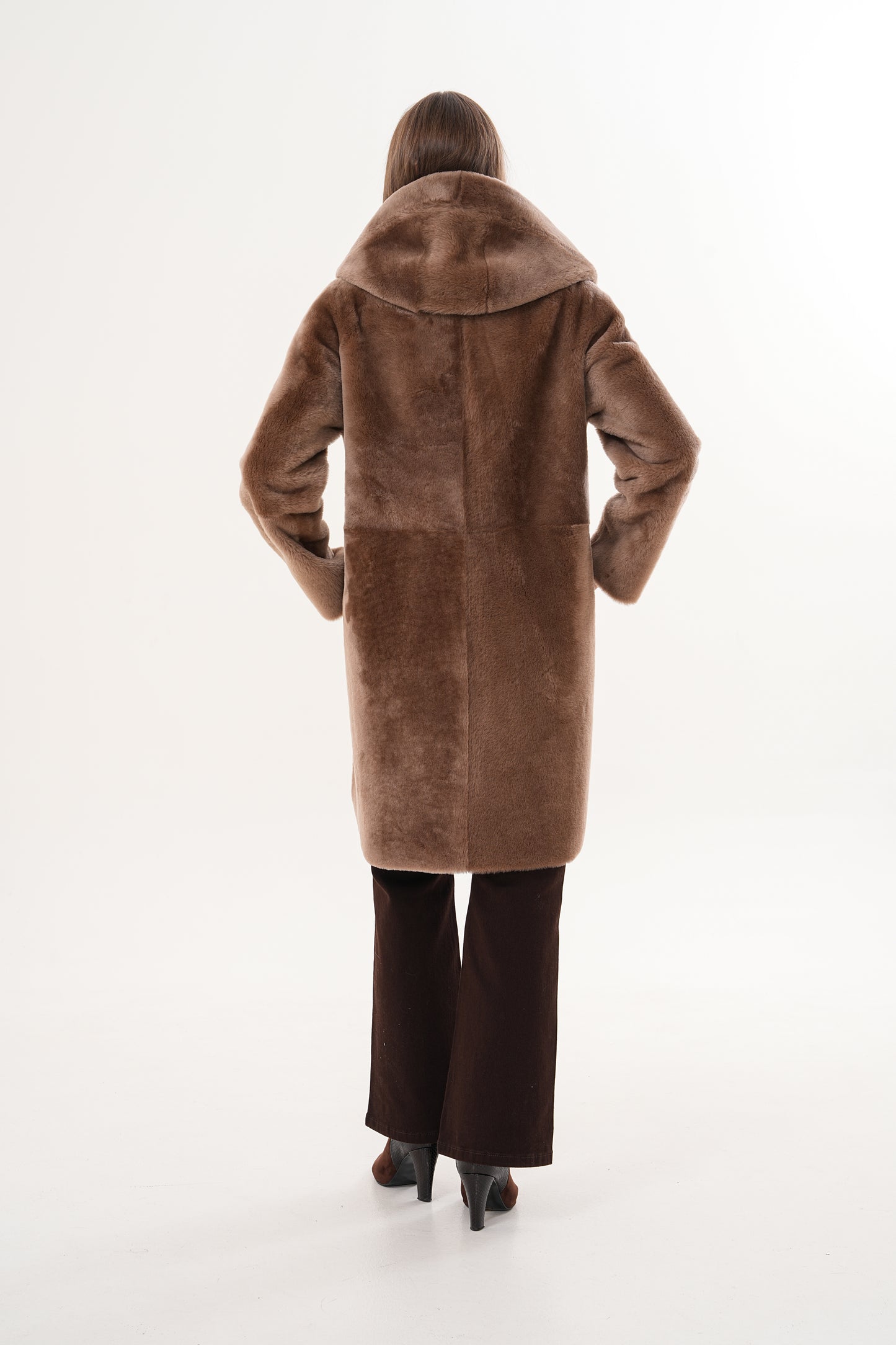 The Aurelia Brown Reversible Shearling Women Leather Jacket
