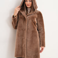The Aurelia Brown Reversible Shearling Women Leather Jacket