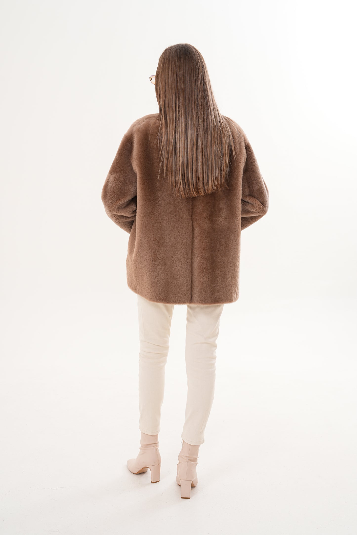 The Belluna Camel Reversible Shearling Women Jacket
