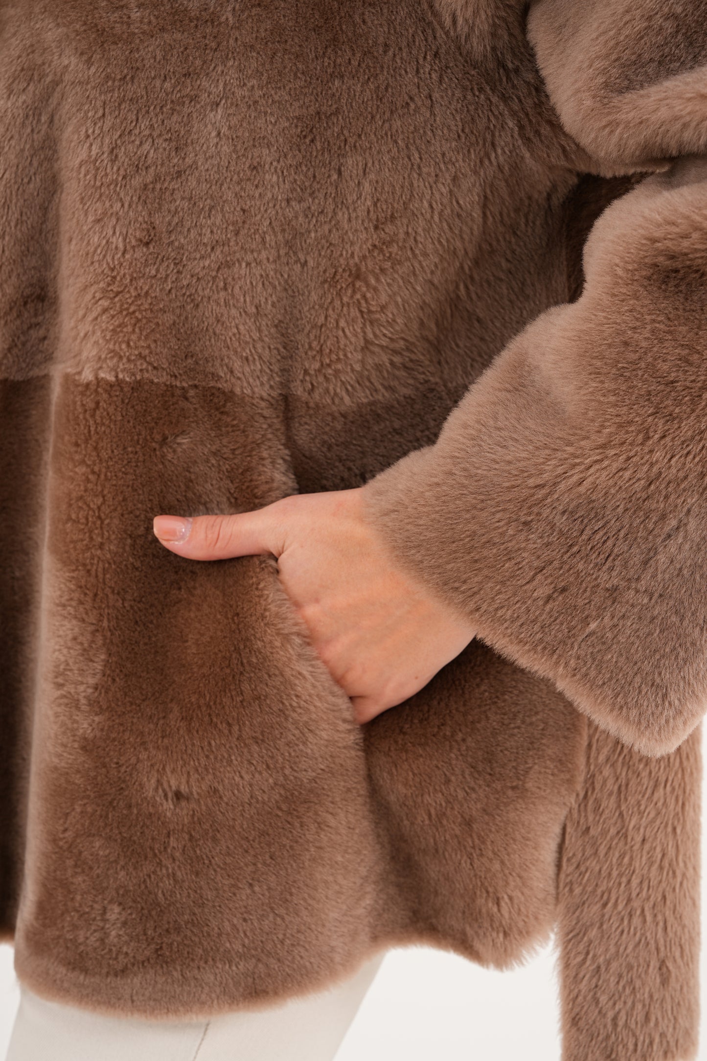 The Belluna Camel Reversible Shearling Women Jacket