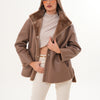 The Belluna Camel Chaqueta Reversible de Piel para Mujer
