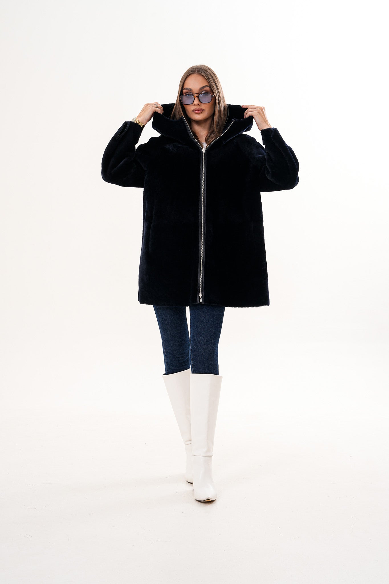 The Portofino Black Reversible Shearling Women Jacket