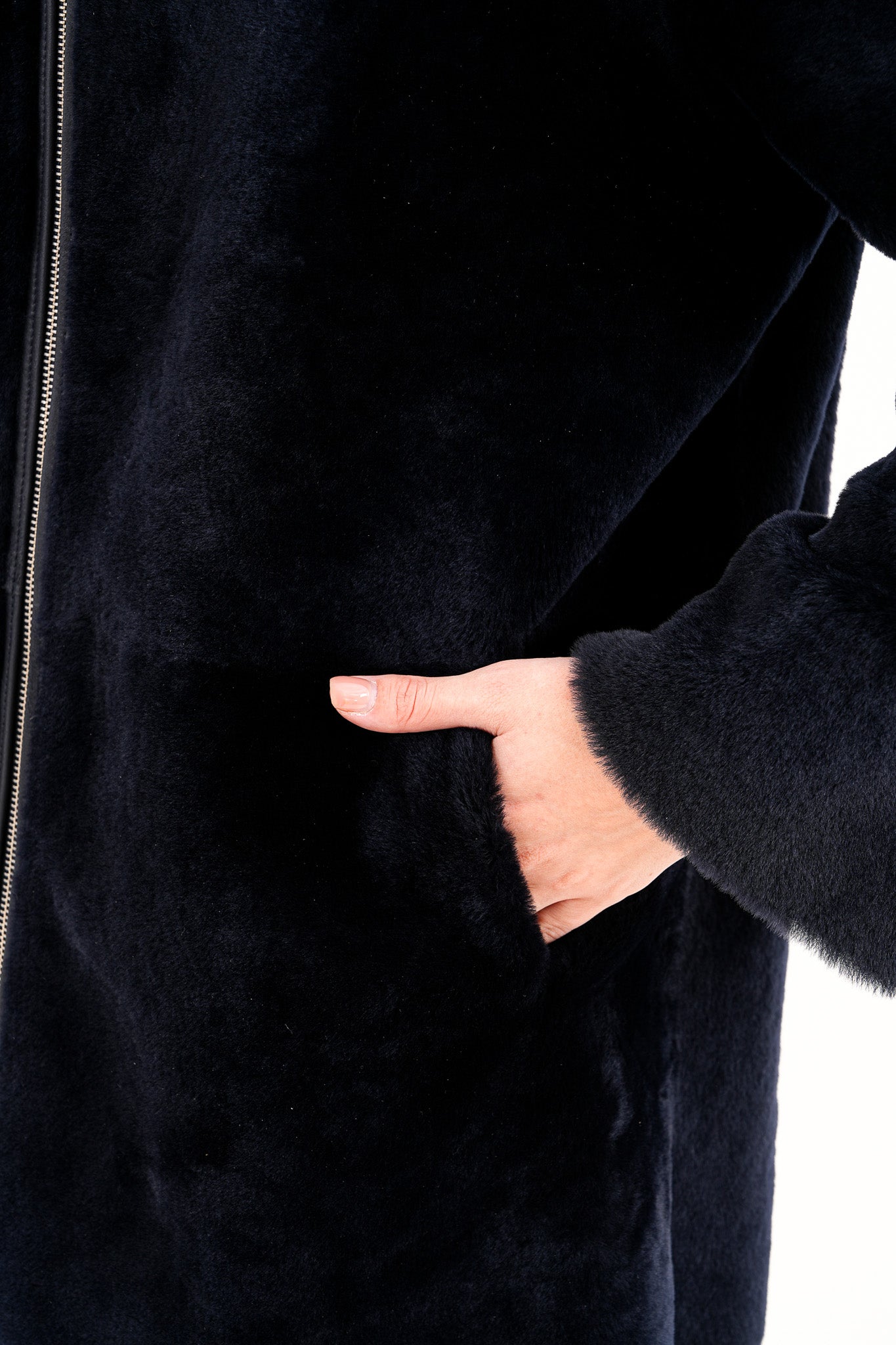 The Portofino Black Reversible Shearling Women Jacket