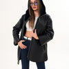 The Portofino Chaqueta Reversible de Mujer en Piel de Oveja Negra