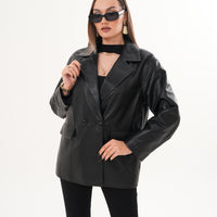 The Viva Black Leather Women Jacket