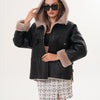 The Aspen Hooded Shearling Leather Women Jacket