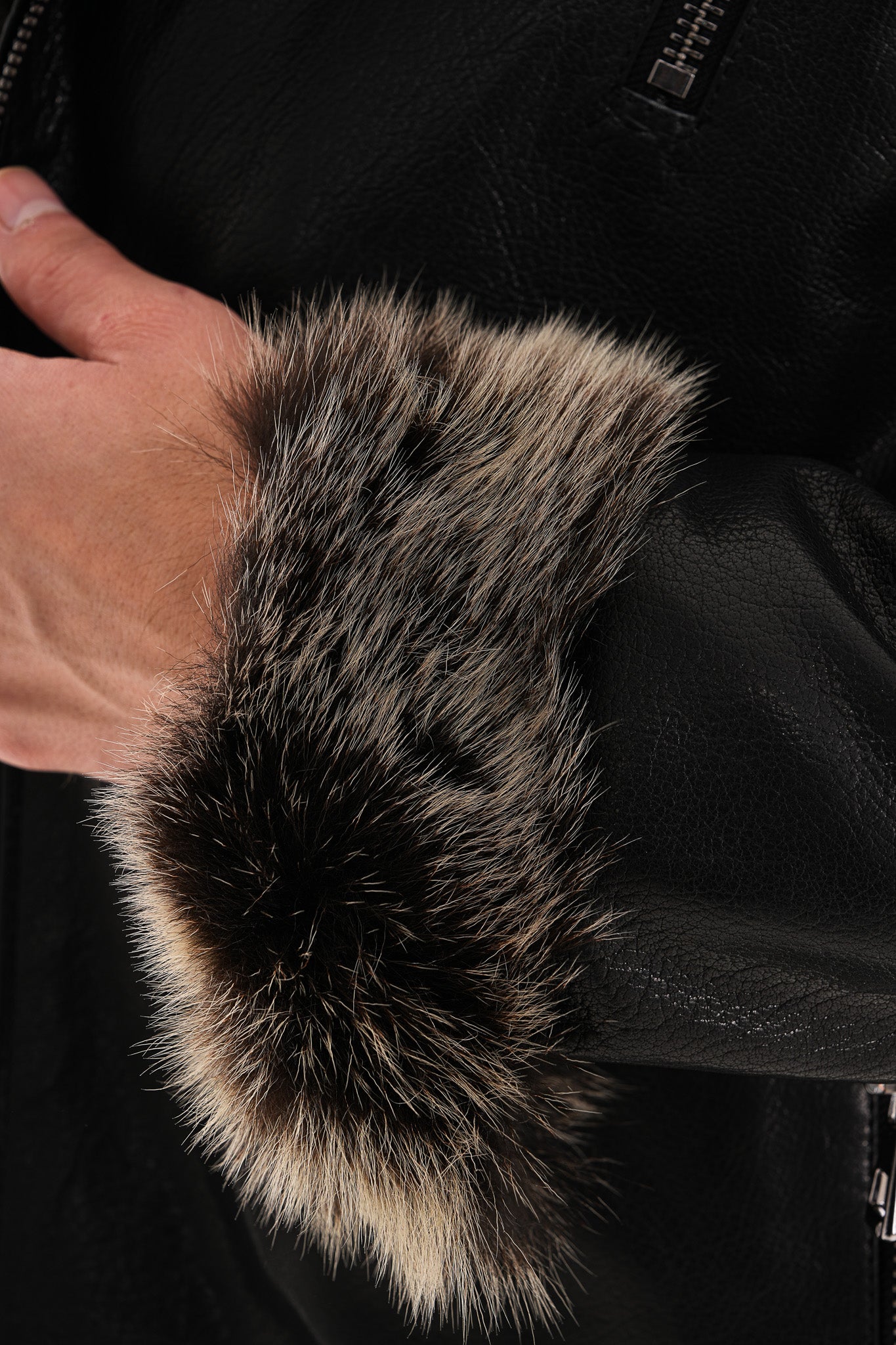 The Cortina Fox Edition Black Shearling Leather Men Jacket