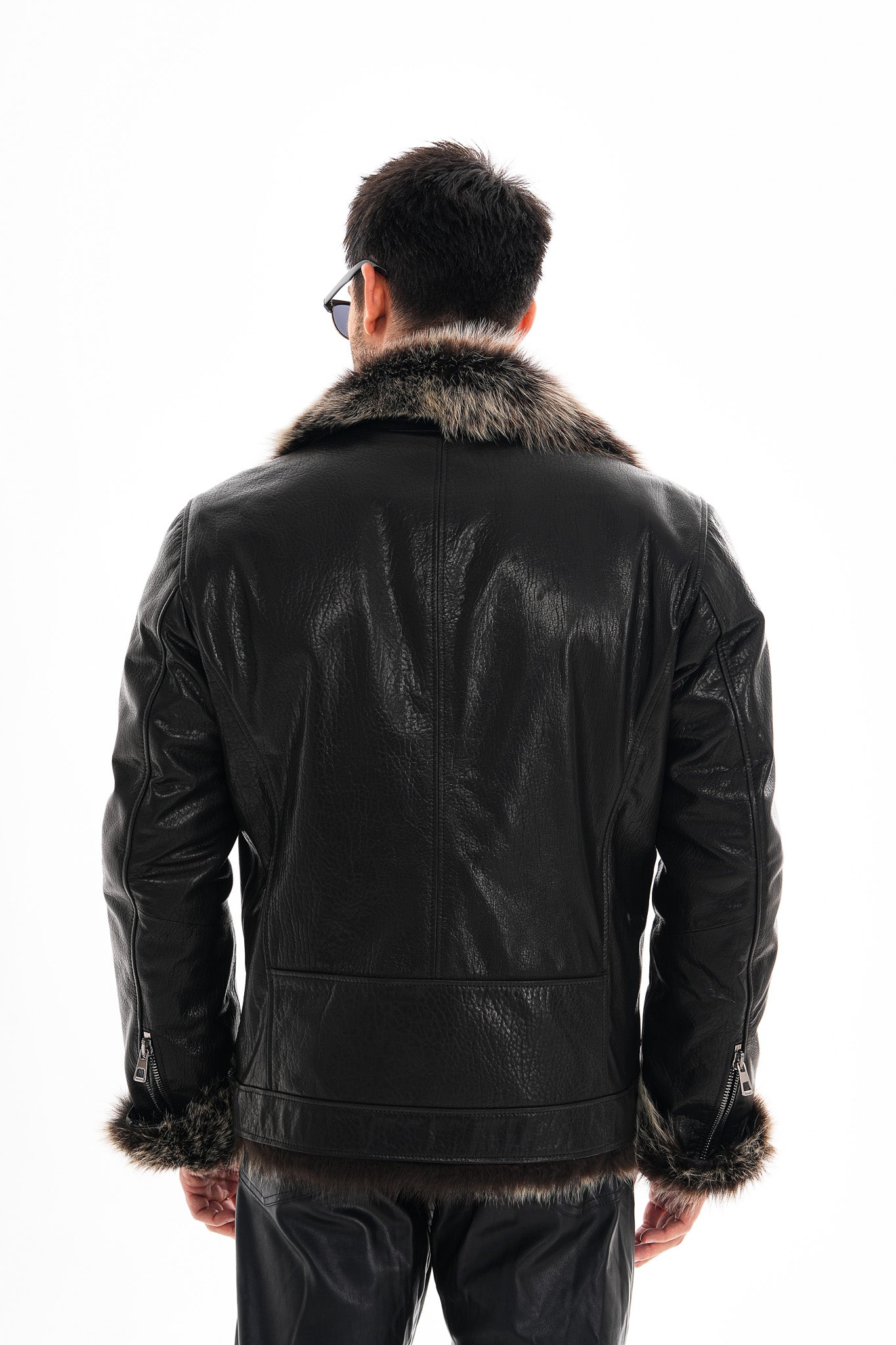 The Cortina Fox Edition Black Shearling Leather Men Jacket