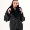 The Estelle Black Shearling Leather Women Jacket