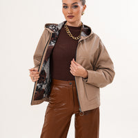 سترة نسائية من الجلد قابلة للعكس Calyra – لون طوبي