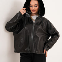 The Velora Black Reversible Lambskin Women Leather Jacket