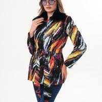 The Mirage Brushstroke Leather Women Jacket