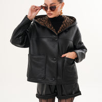 The Felina Black Leather Women Jacket