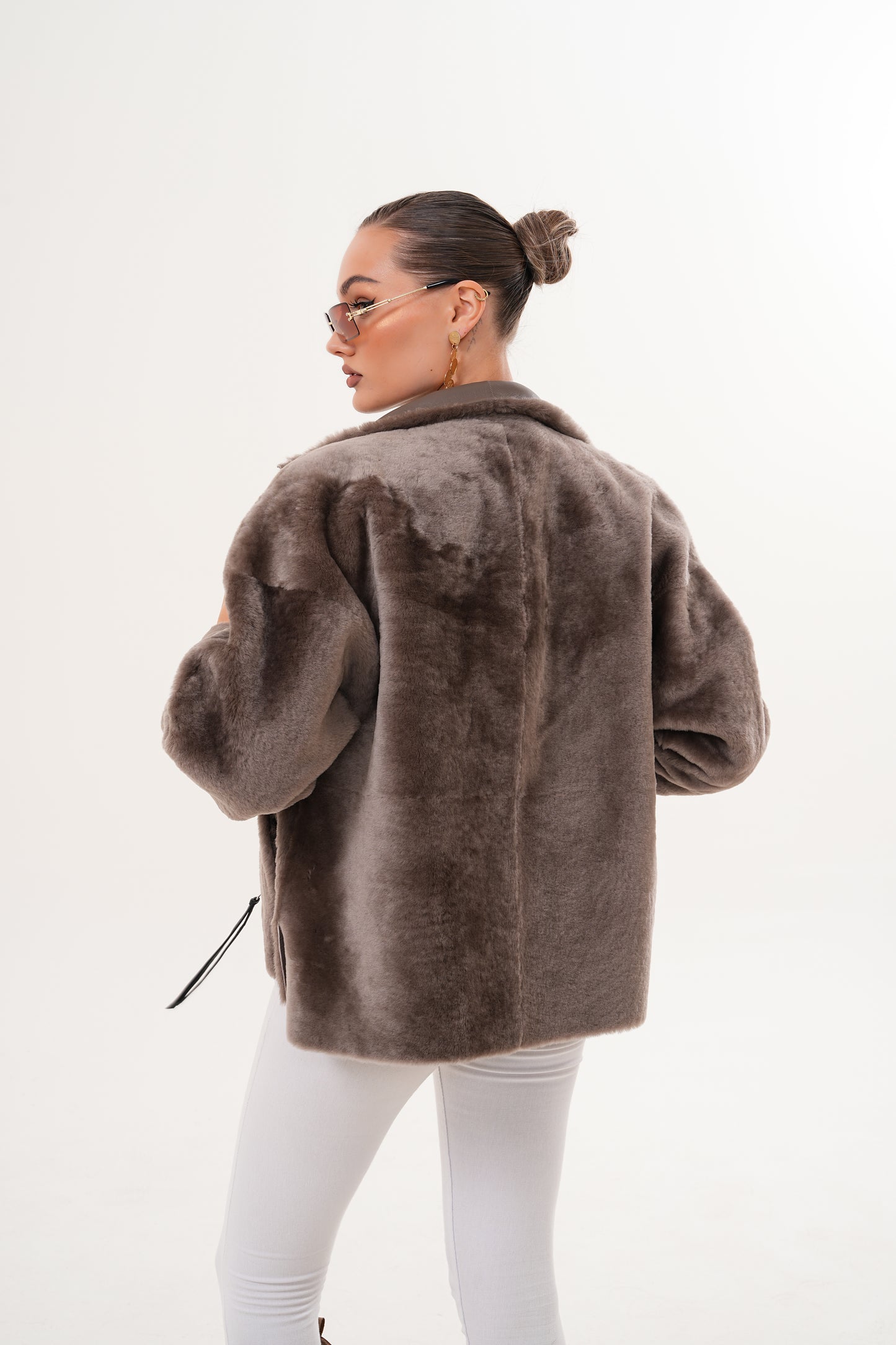 The Geneva Reversible Shearling Leather Women Jacket