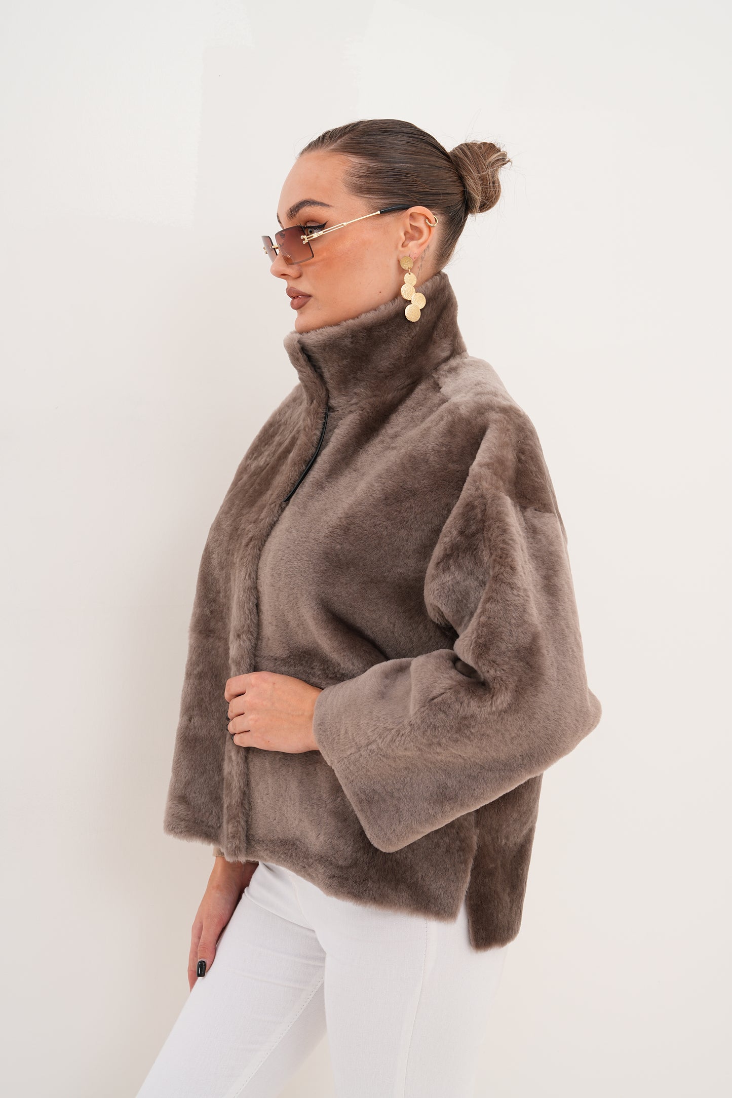 The Geneva Reversible Shearling Leather Women Jacket