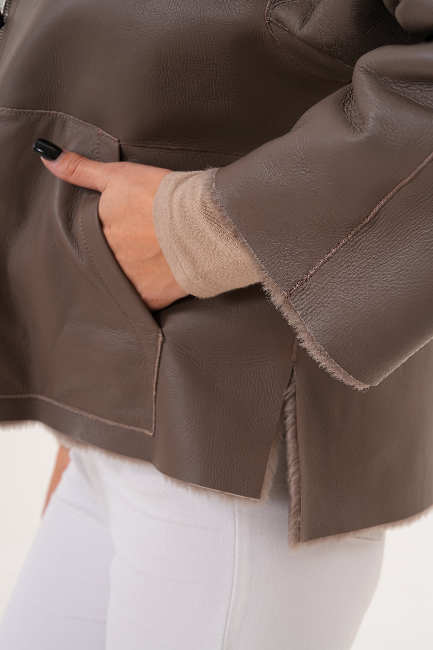 The Geneva Reversible Shearling Leather Women Jacket