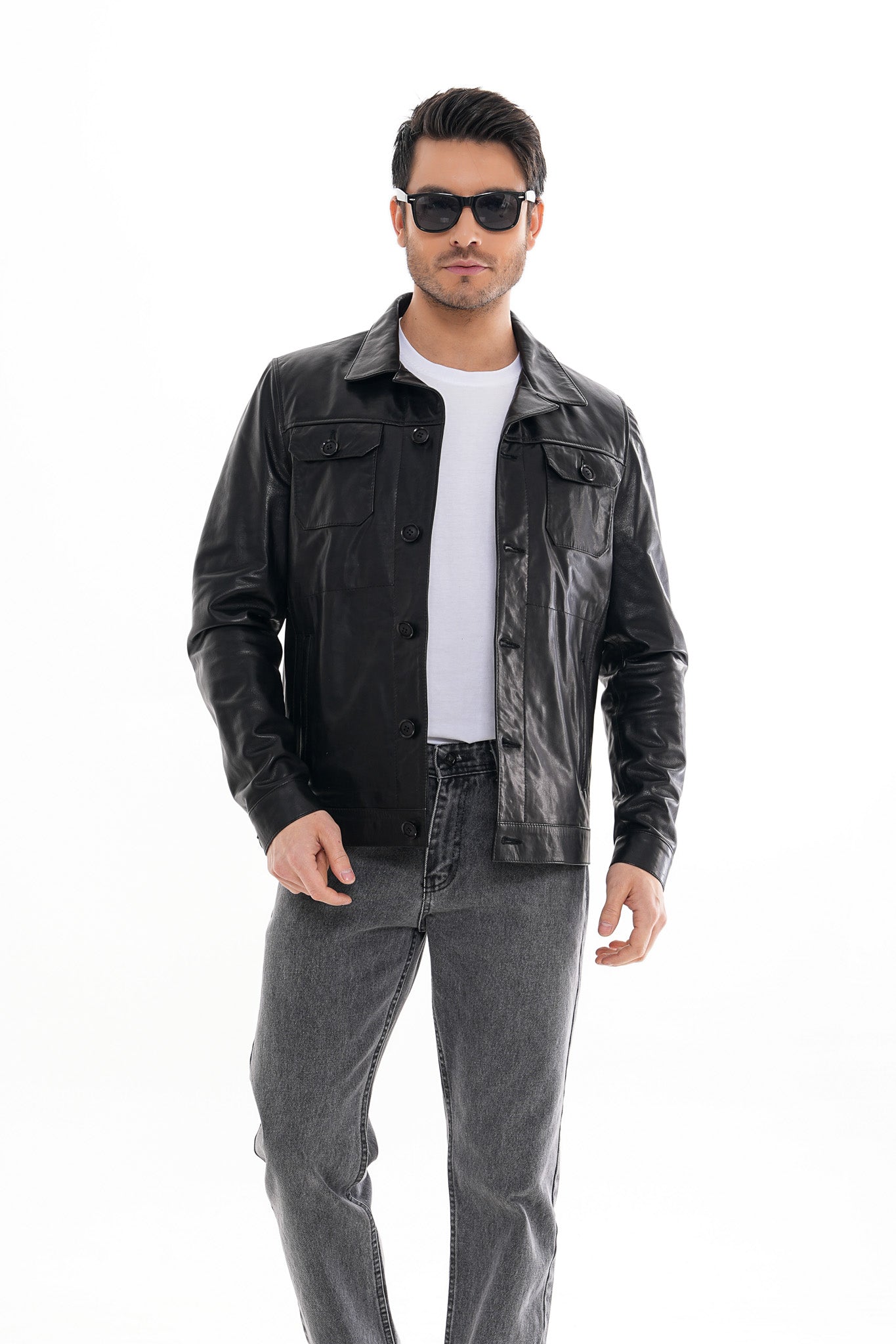 The Azzuro Black Leather Jacket