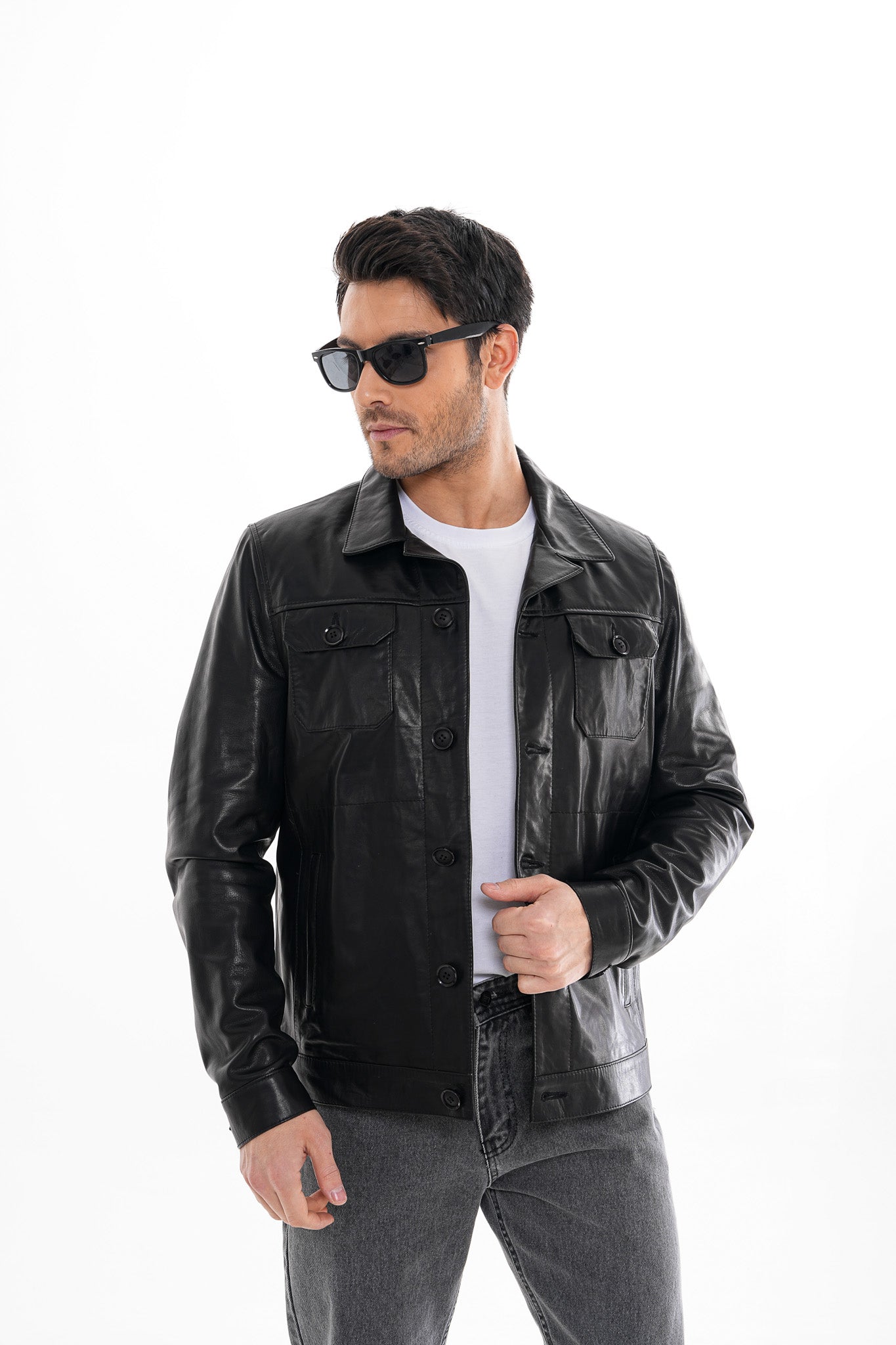 The Azzuro Black Leather Jacket