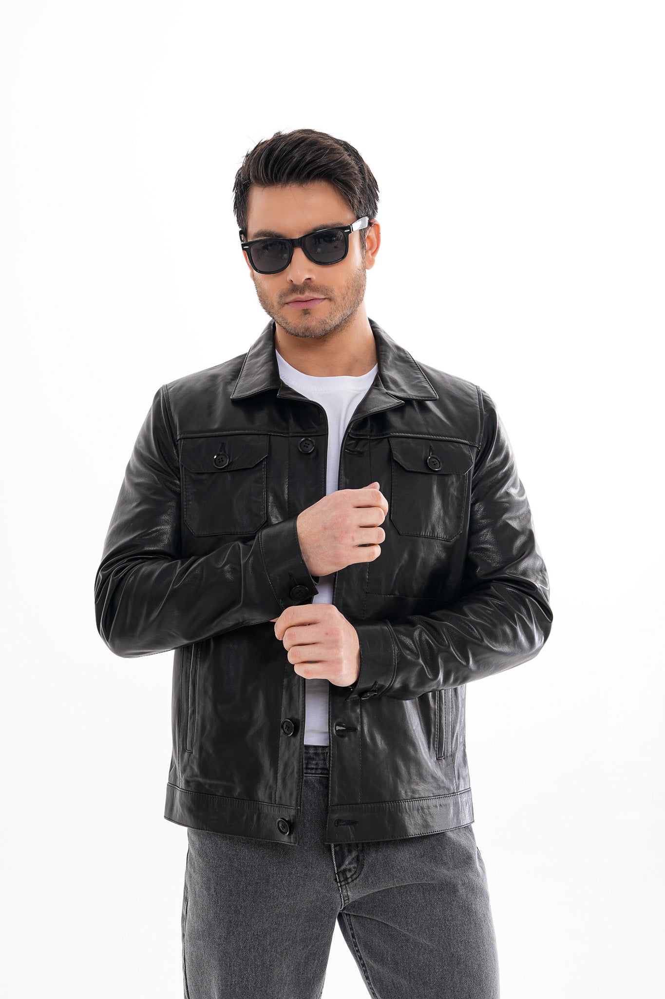 The Azzuro Black Leather Jacket