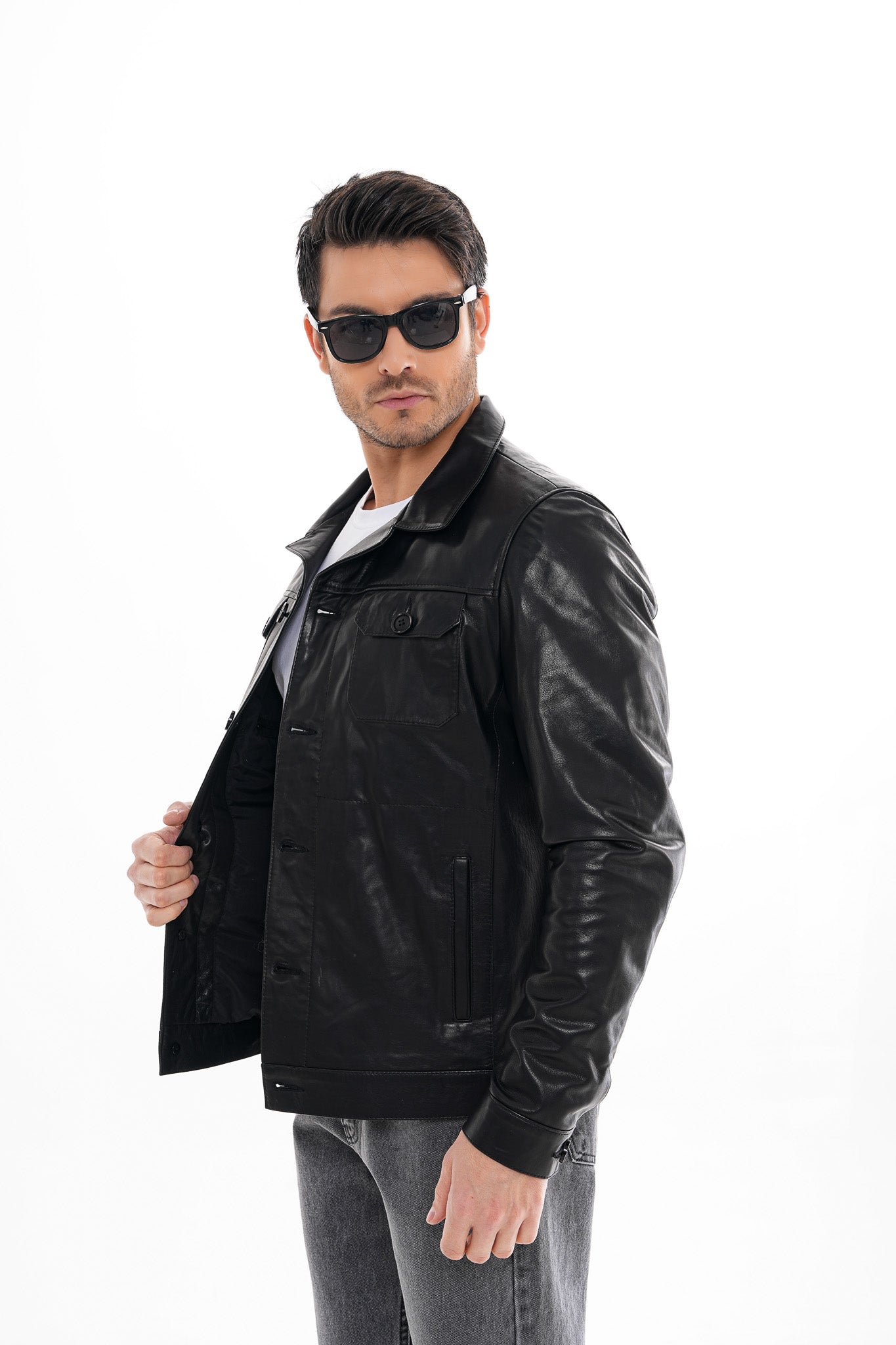 The Azzuro Black Leather Jacket