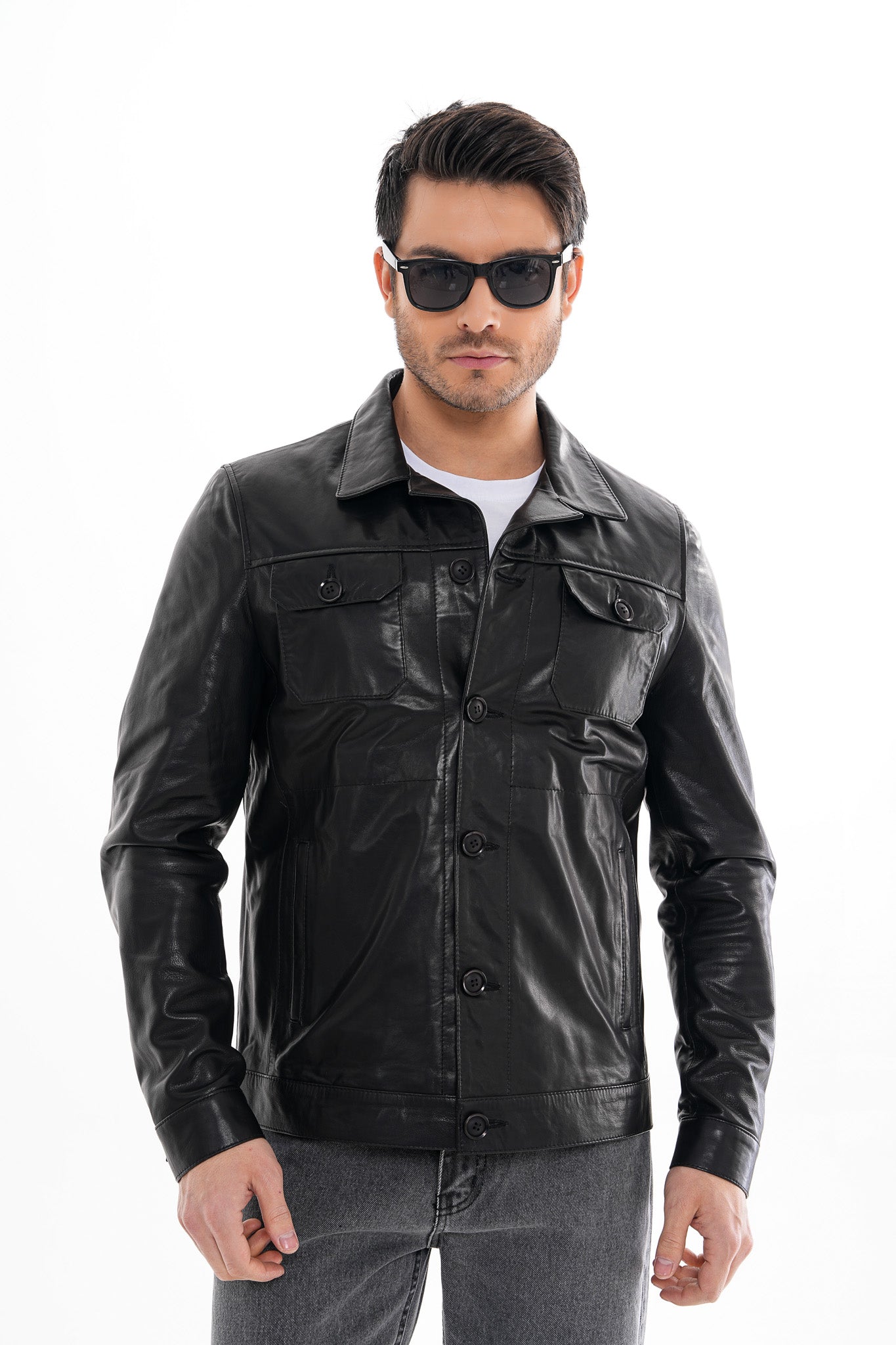 The Azzuro Black Leather Jacket