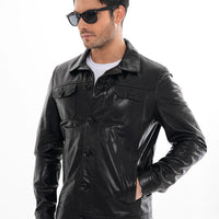 The Azzuro Black Leather Jacket