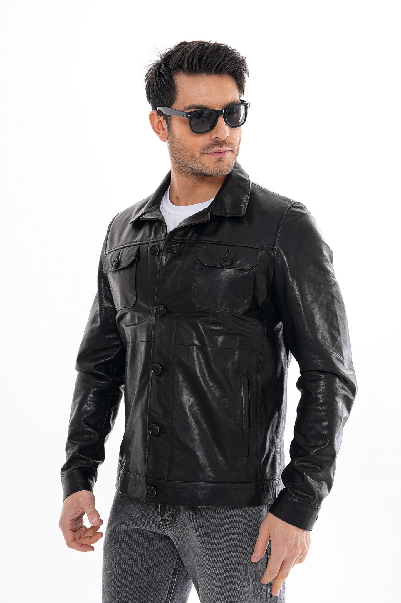 The Azzuro Black Leather Jacket