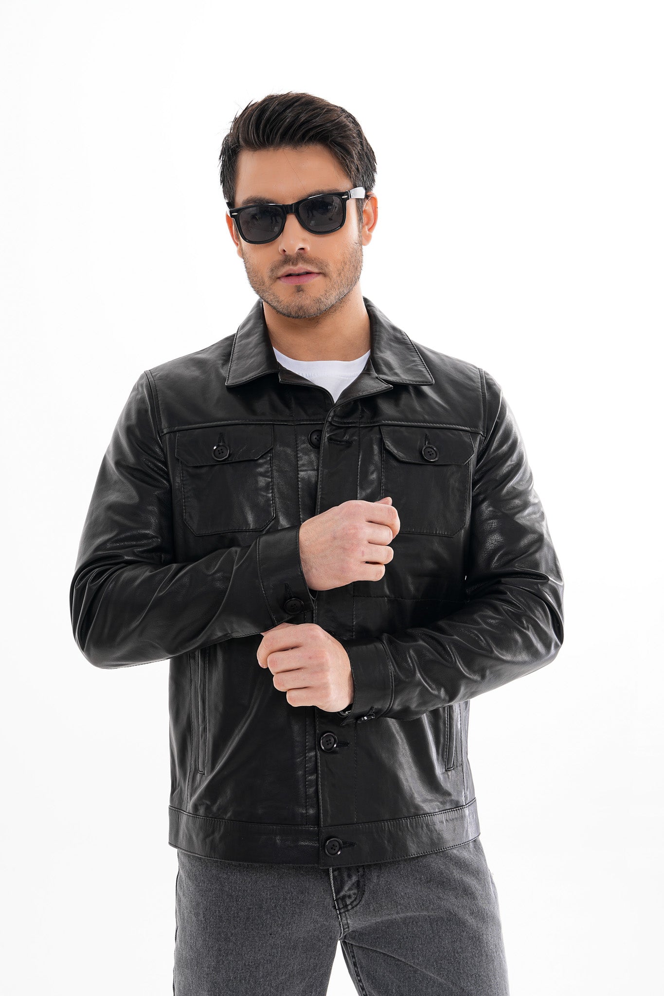 The Azzuro Black Leather Jacket
