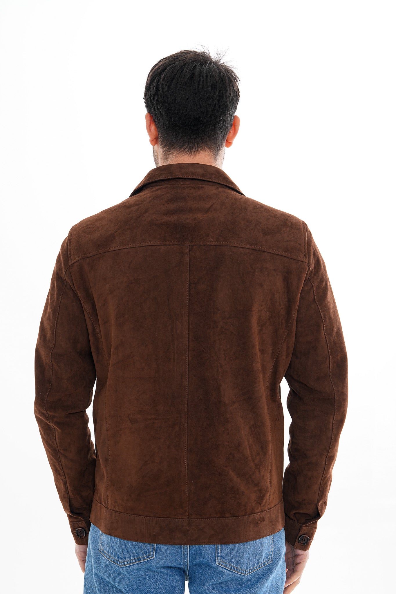 The Azzuro Suede Brown Leather Jacket
