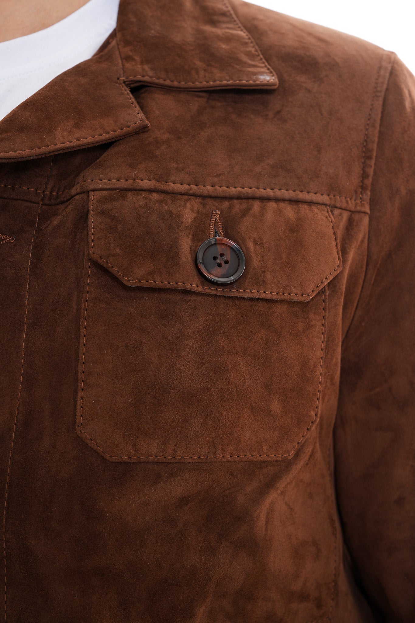 The Azzuro Suede Brown Leather Jacket