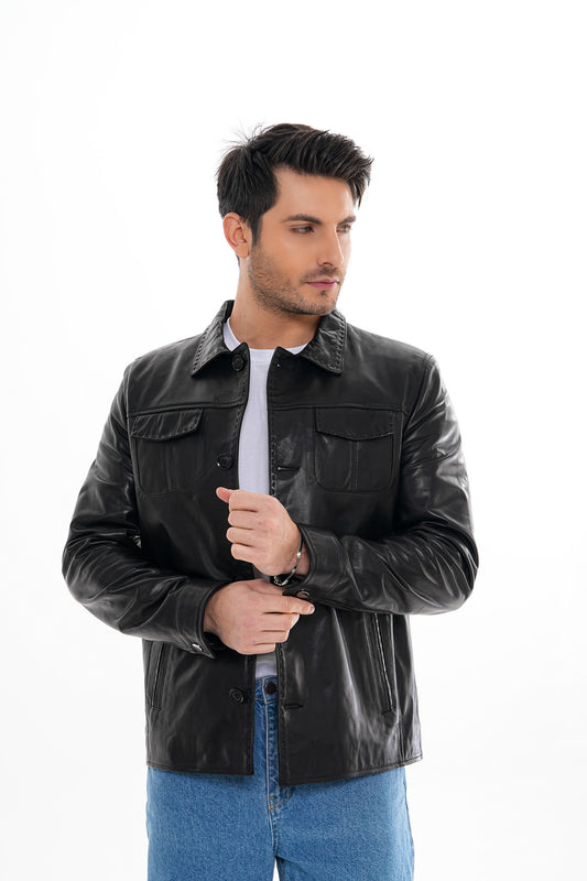 The Mantua Black Leather Jacket