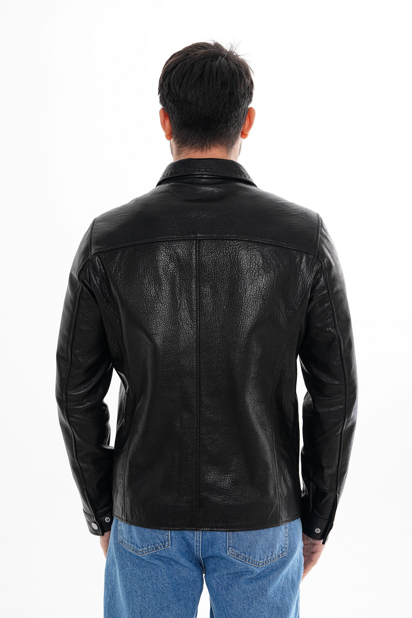 The Mantua Black Pebbled Leather Jacket