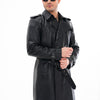 The Firenze Chaqueta Trench de Cuero Negro para Hombre