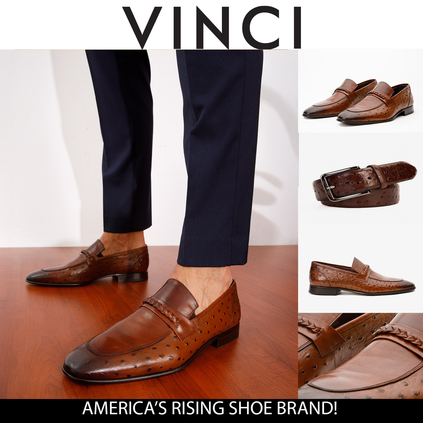 The Johannesburg Brown Leather Dress Loafer Men  Shoe