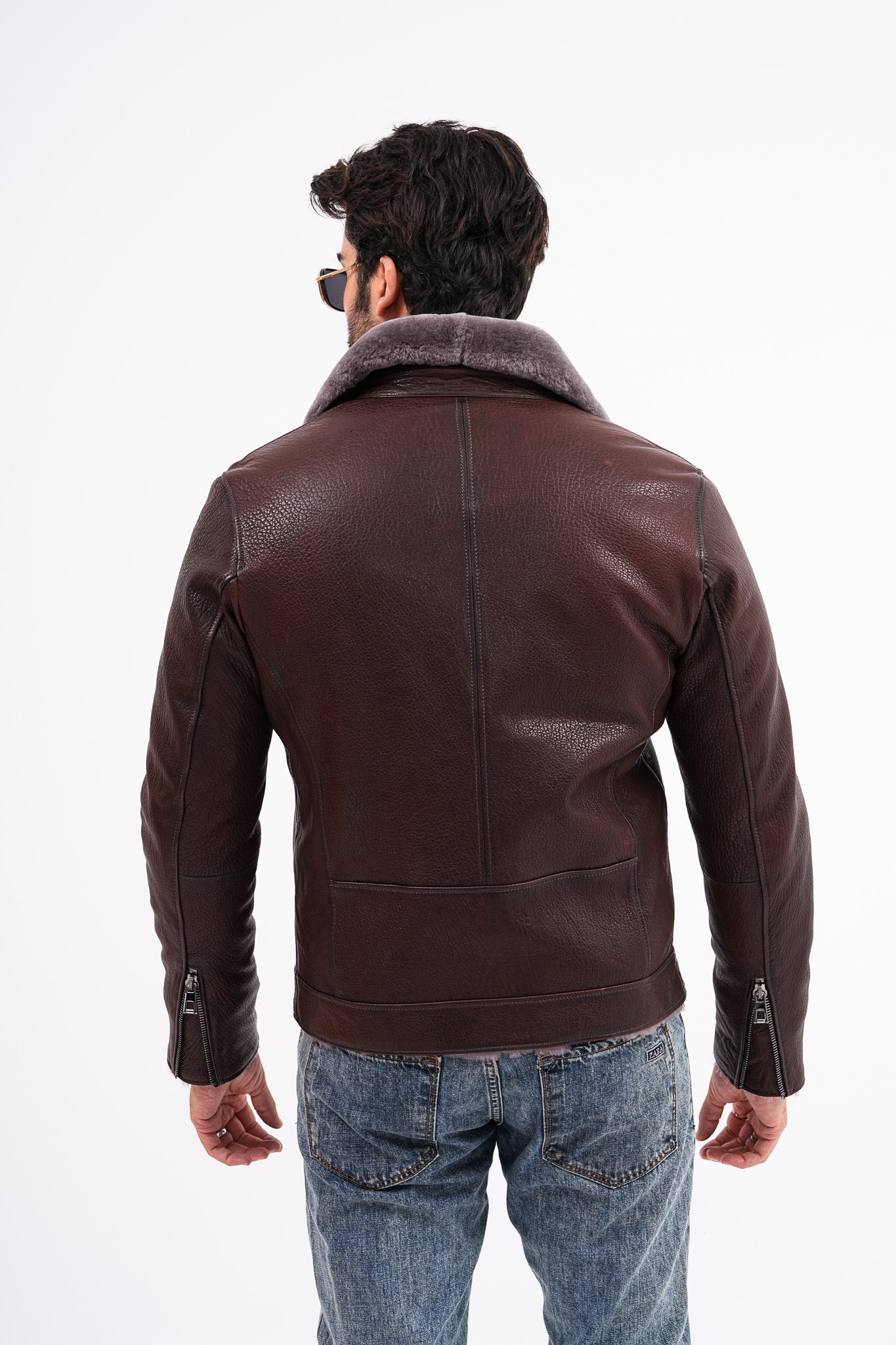 The Cortina Brown Shearling Leather Men Jacket