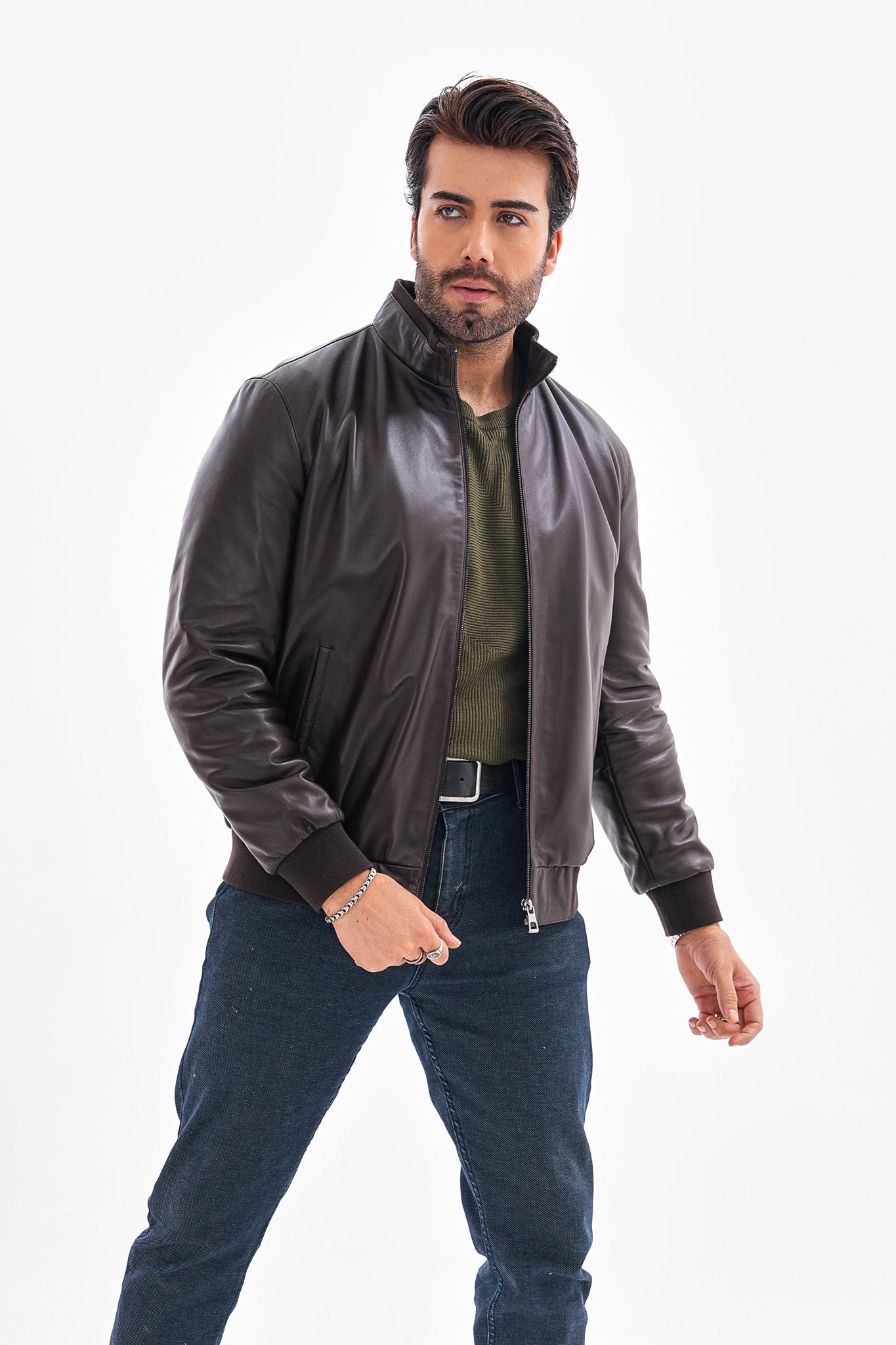 The Ardent Dark Brown Lambskin Men Leather Jacket