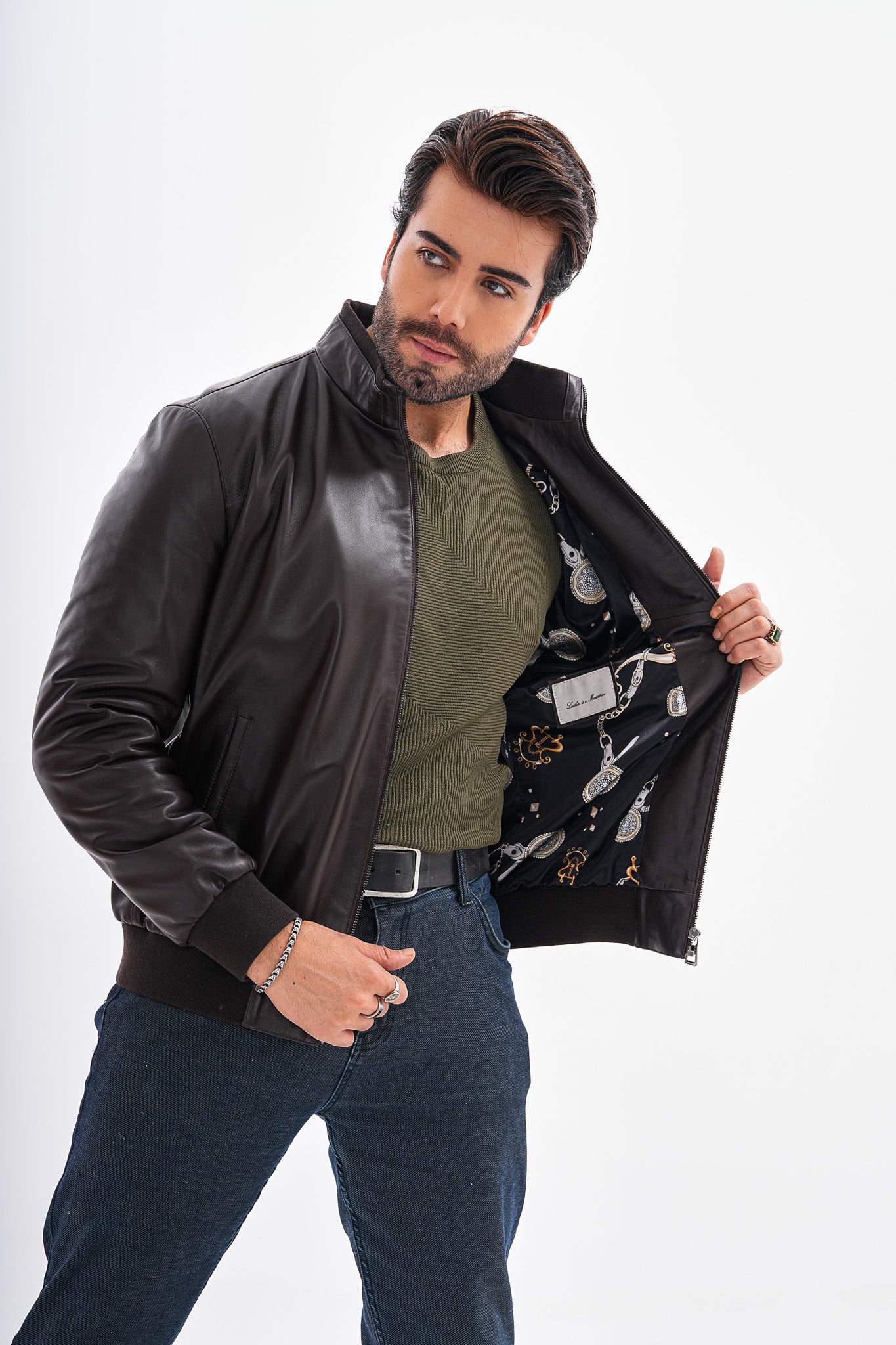 The Ardent Dark Brown Lambskin Men Leather Jacket