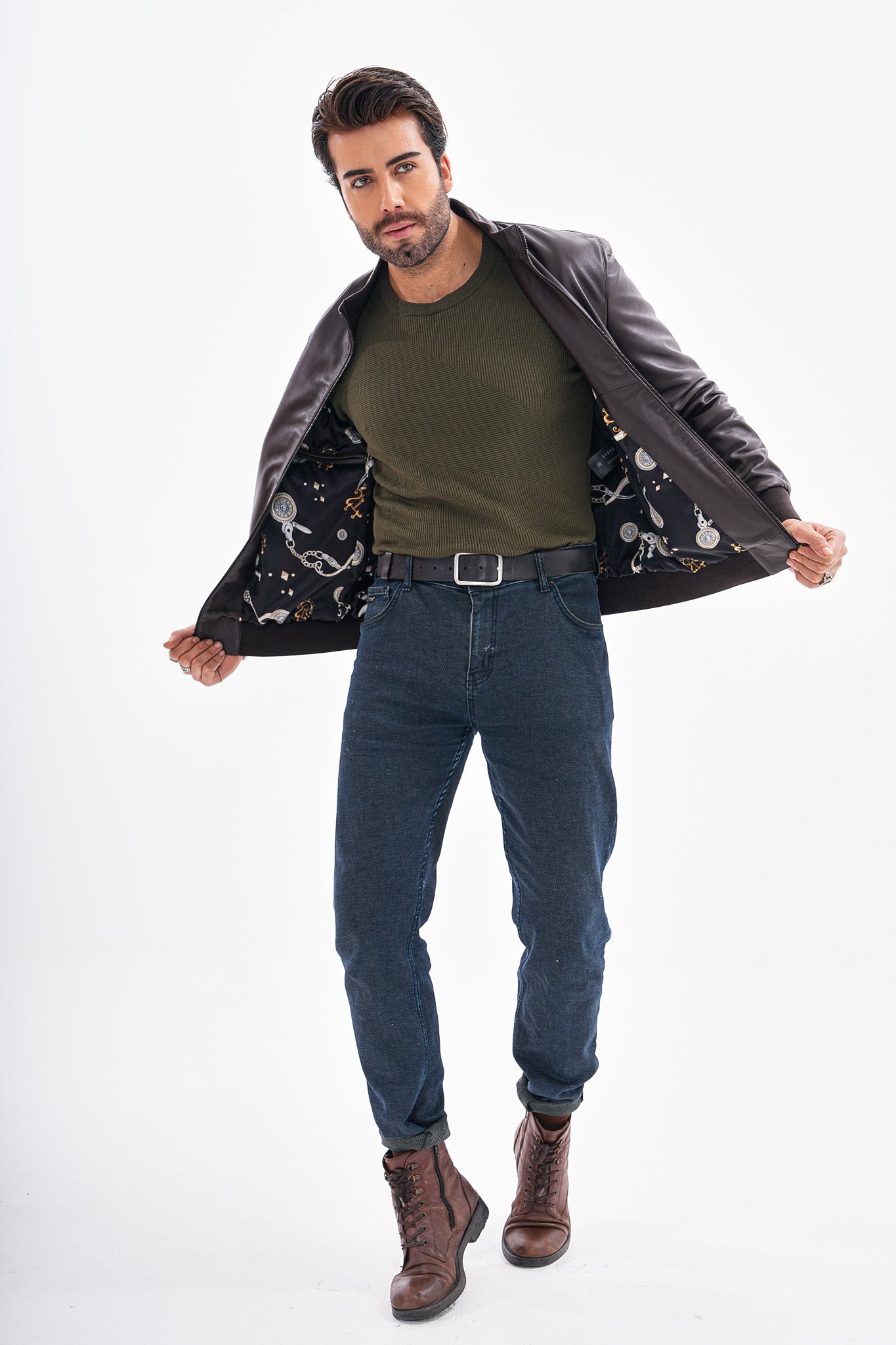 The Ardent Dark Brown Lambskin Men Leather Jacket