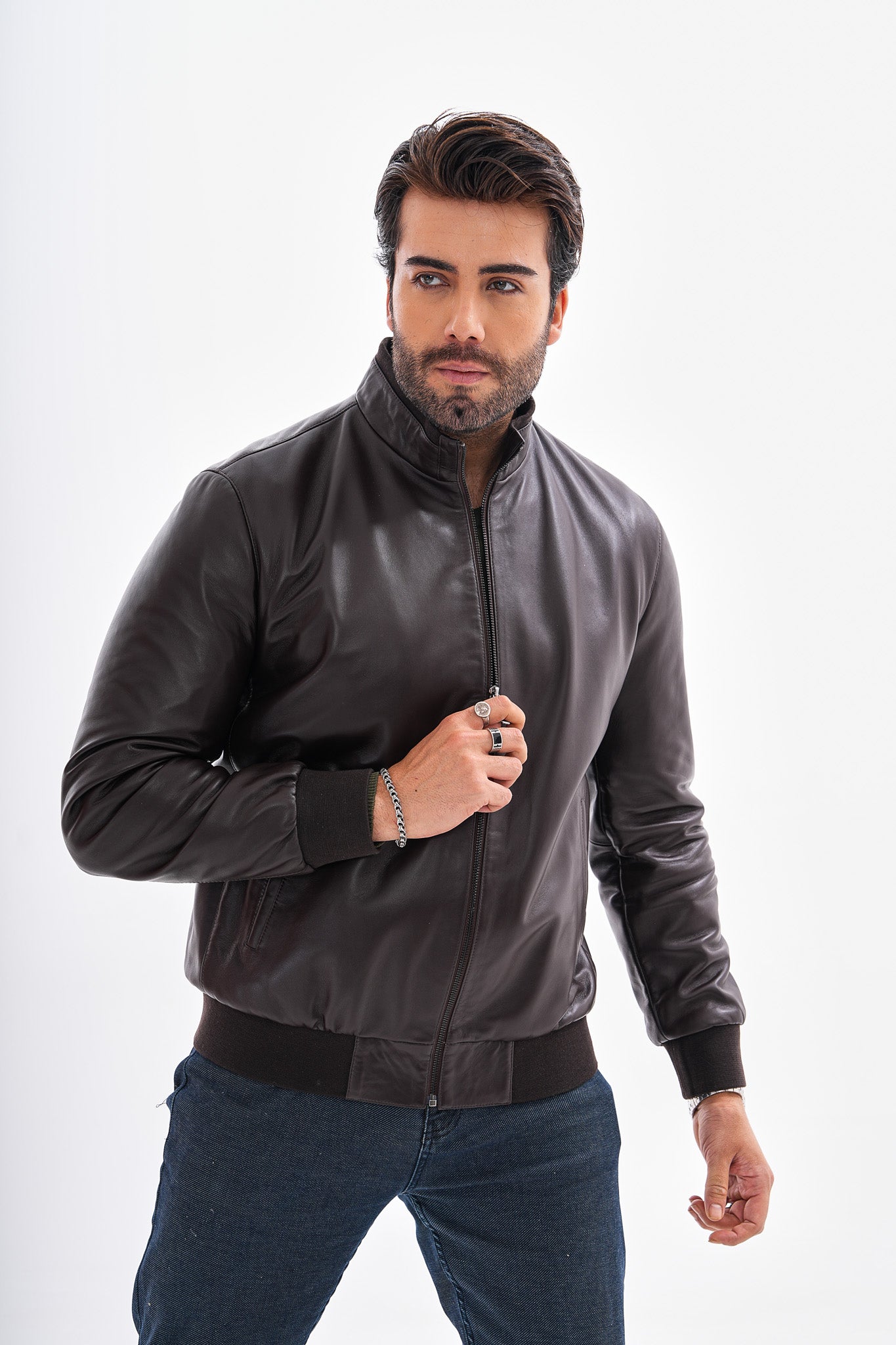 The Ardent Dark Brown Lambskin Men Leather Jacket