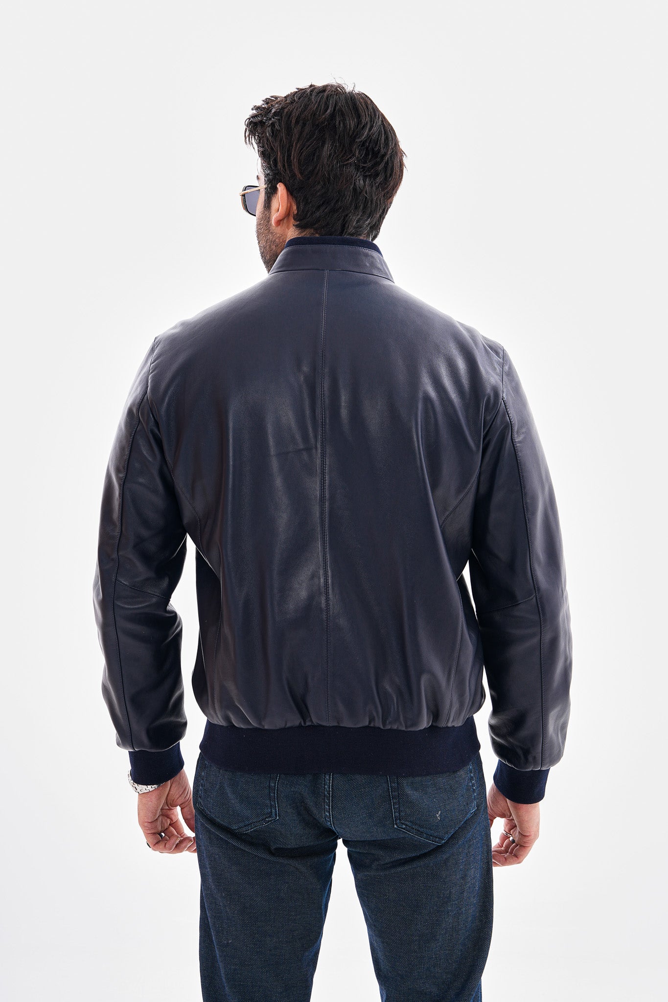 The Ardent Lambskin Men Leather Jacket – Navy Blue