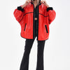 The Rebel Reversible Shearling Red Leather Women Jacket