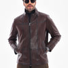 The Nero Chaqueta de Cuero Marrón Café para Hombre