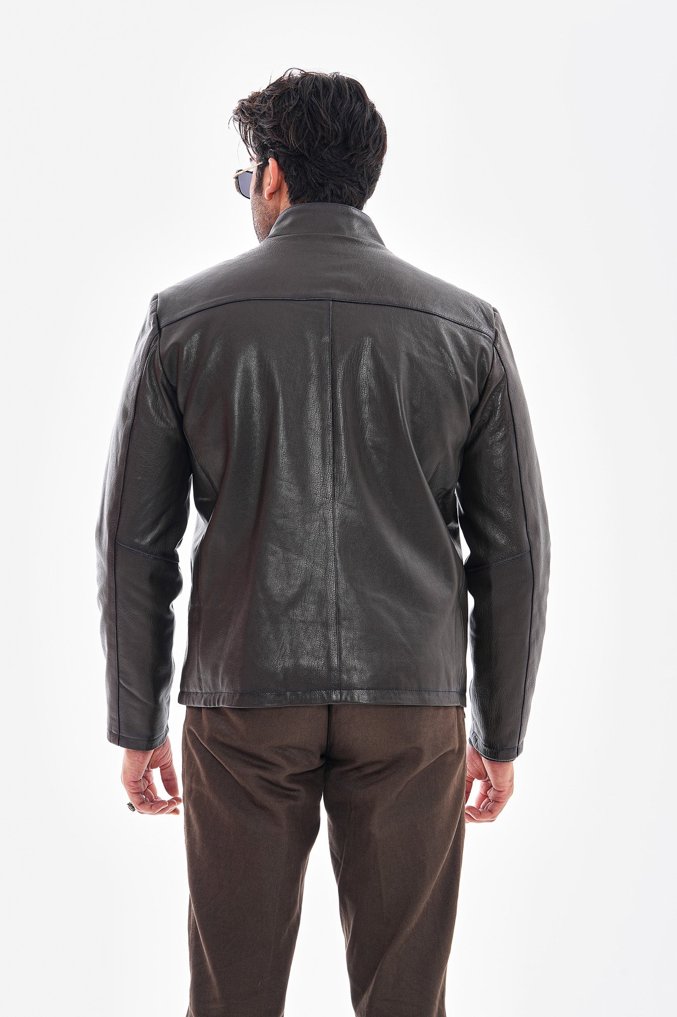 The Varden Dark Olive Leather Men Jacket